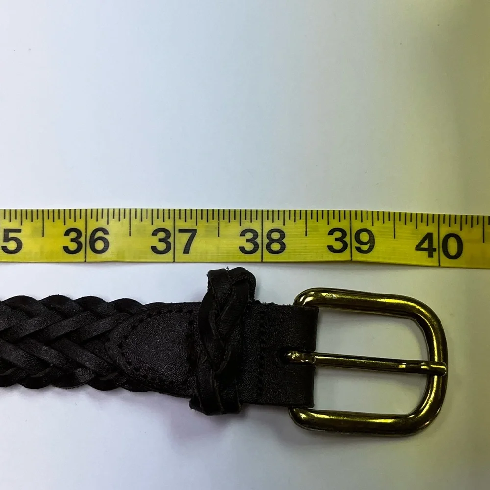 Capezlo vintage ML woven braided dark brown leather belt women boho western #5